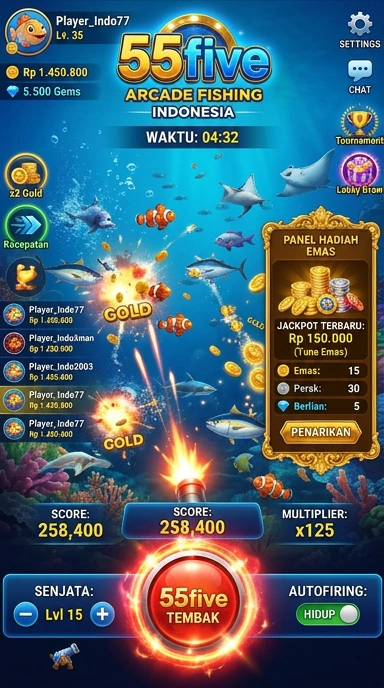 Cuplikan layar menu unduhan 55five untuk perangkat Android
